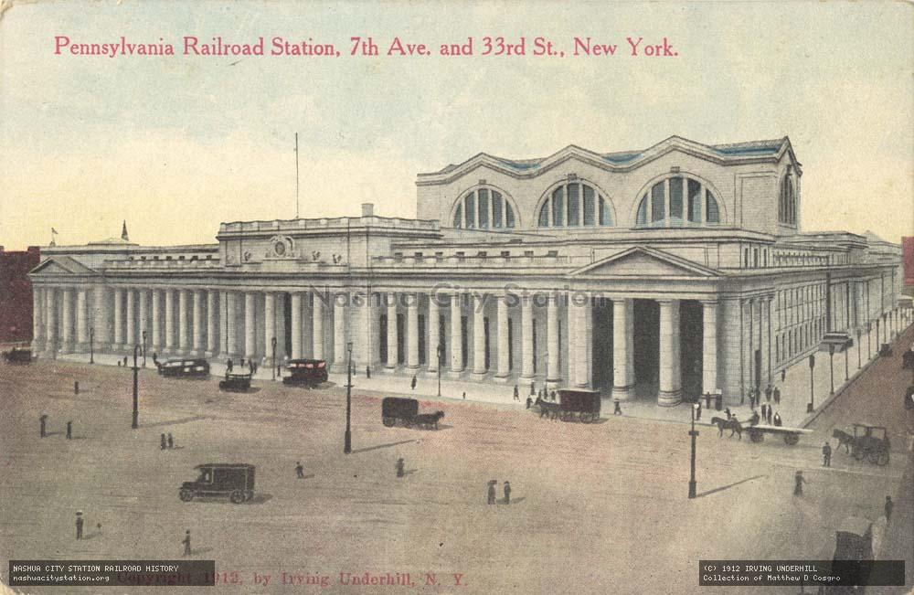 Postcard: Pennsylvania Railroad Station, 7th Avenue and 33rd Street, New York
